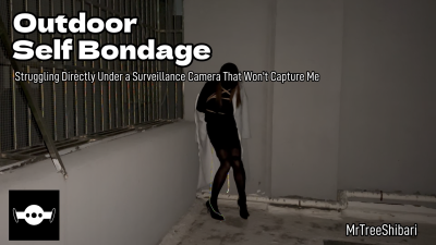 Outdoor Self Bondage: Struggling Directly Under A Surveillance Camera That Won't Capture Me