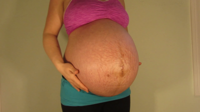 Full Round Big Pregnant Belly Display