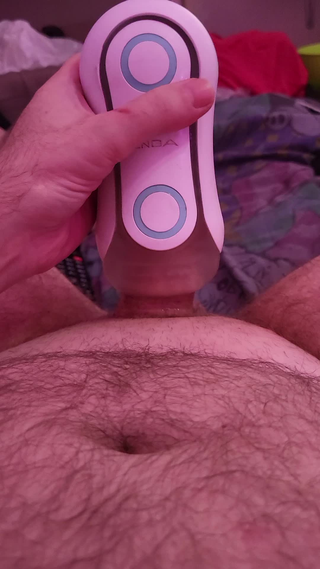 Gay Matrure Chubby Bear Jerking Off With Flashlight Sex Toy
