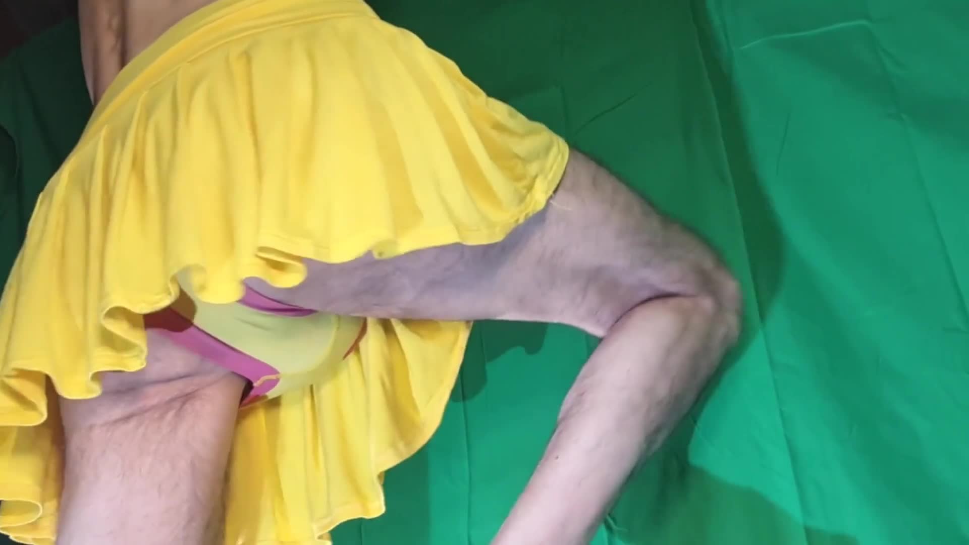 Yellow Skirt And Yellow Panties With Pink Heart