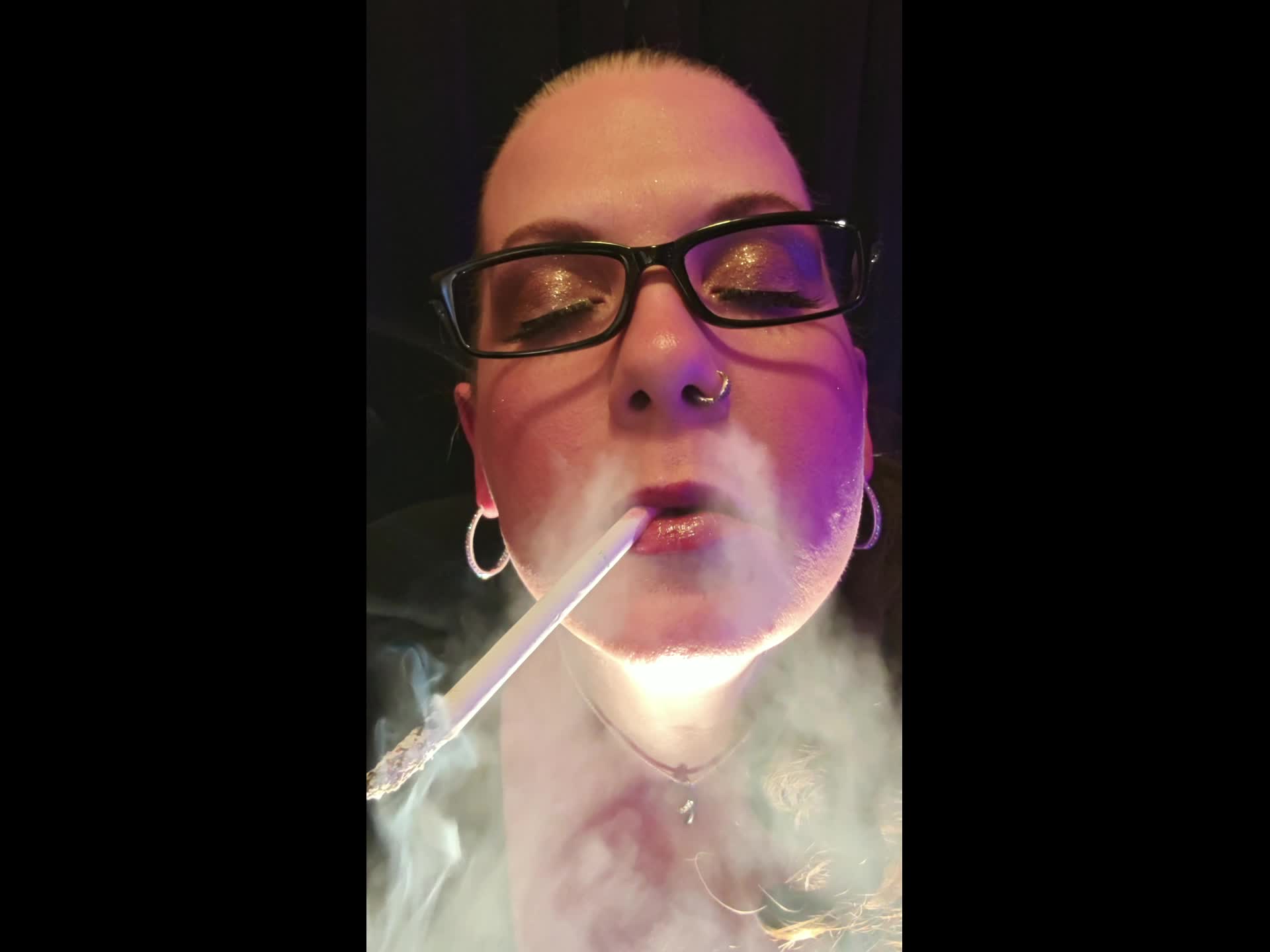 Standing In My Blue Tie Front Halter Blowing Smoke From My Cigarette In Your Face