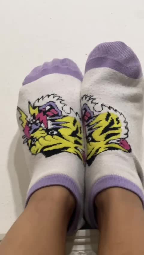 I Take Off My Socks Wit Designs On Them.- No Sound