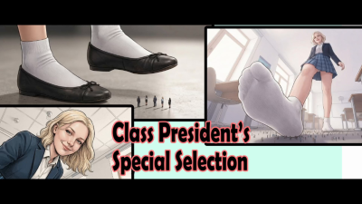 Story- Class President's Special Selection - Giantess Schoolgirl Trample Under Shoes, White Socks & Bare Feet