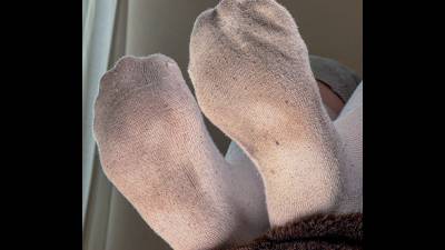 Dirty White Cotton Socks - Worn All Day | Soft Foot Fetish Close-Ups