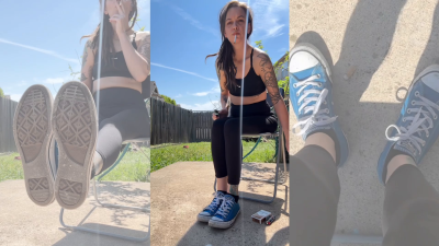 Smoking Outside In Low Top Converse