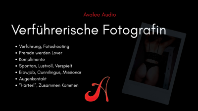 Verfuhrerische Fotografin | Avalee Audio | German | Strangers To Lovers | Praise | Spontaneous Sex
