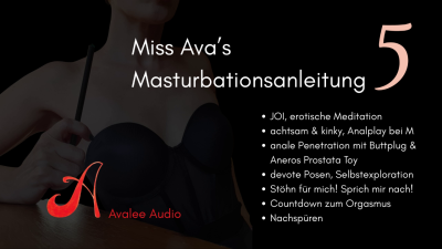 Miss Ava's Masturbationsanleitung 5 | Avalee Audio | German | JOI | Submissive Poses | Prostate Play | Gentle Fdom