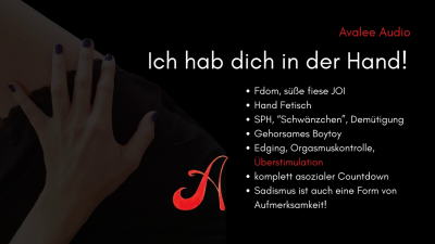 Fiese Hand-Fetisch JOI | Avalee Audio | German | SPH | Edging | Countdown | Overstim | Hands