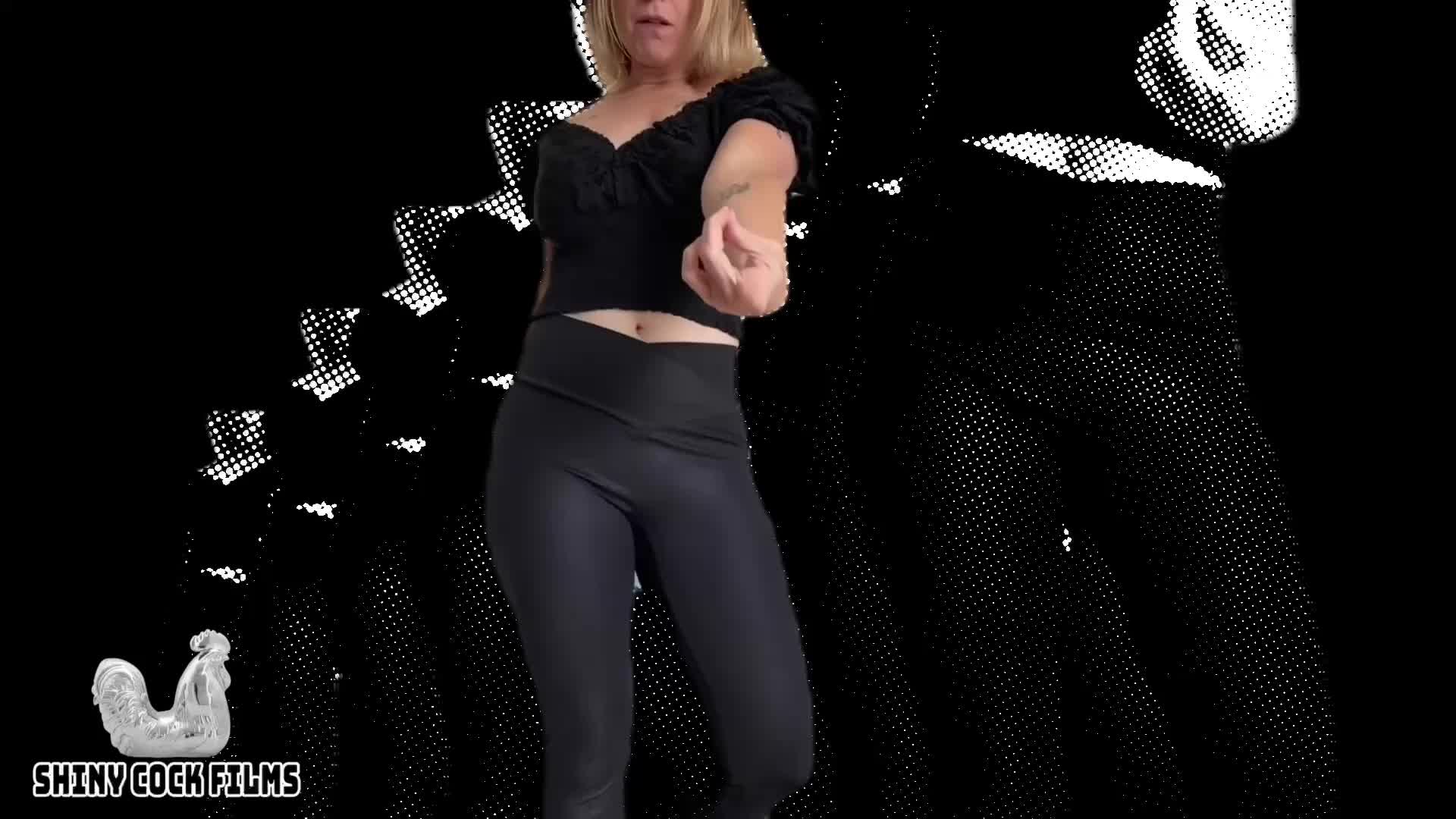 Goon To My Tight Leggings Tease And Ass Jiggle- Jane Cane, Shiny Cock Films