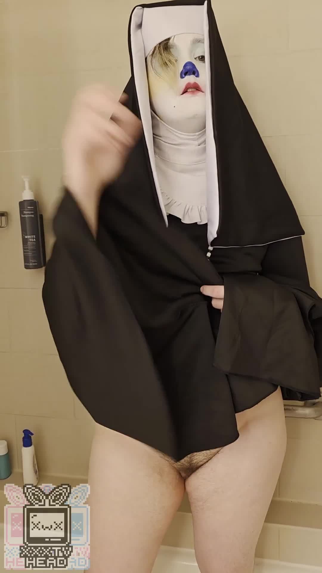 Declownnuning: Ftm Trans Nonbinary Clown Nun Takes A Shower