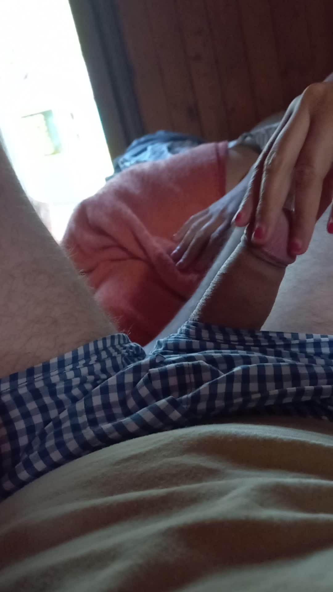 Day Passionate POV Handjob On The Sofa Until Orgasm