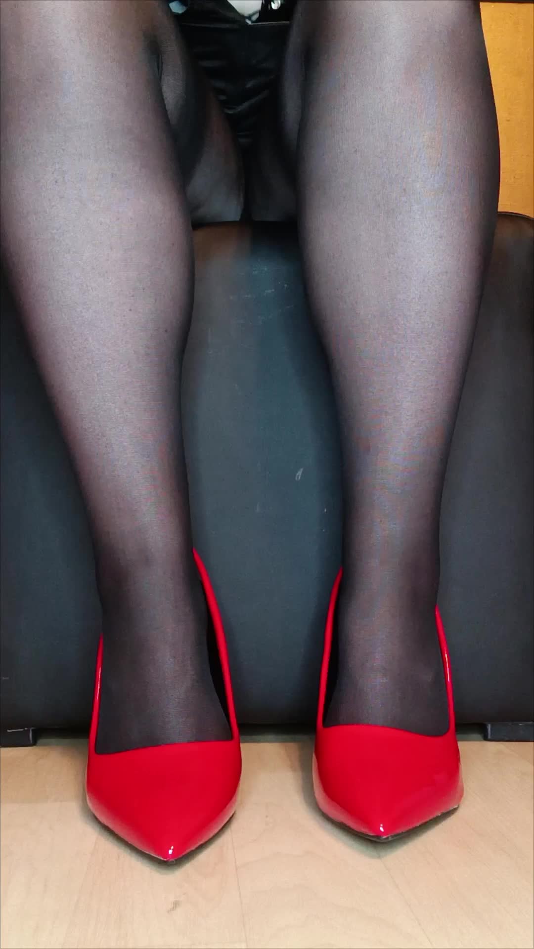 Black Nylons In Red Heels
