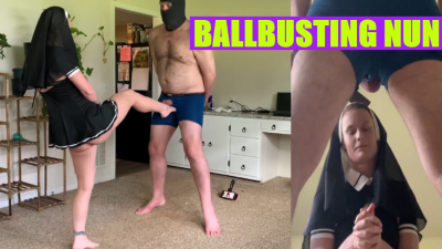 Ballbusting Nun! Nun Performs Testicle Exorcism!