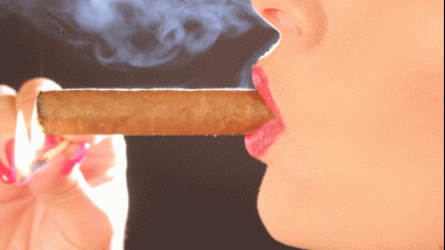 Smoking Cigar Lips Close-Up!