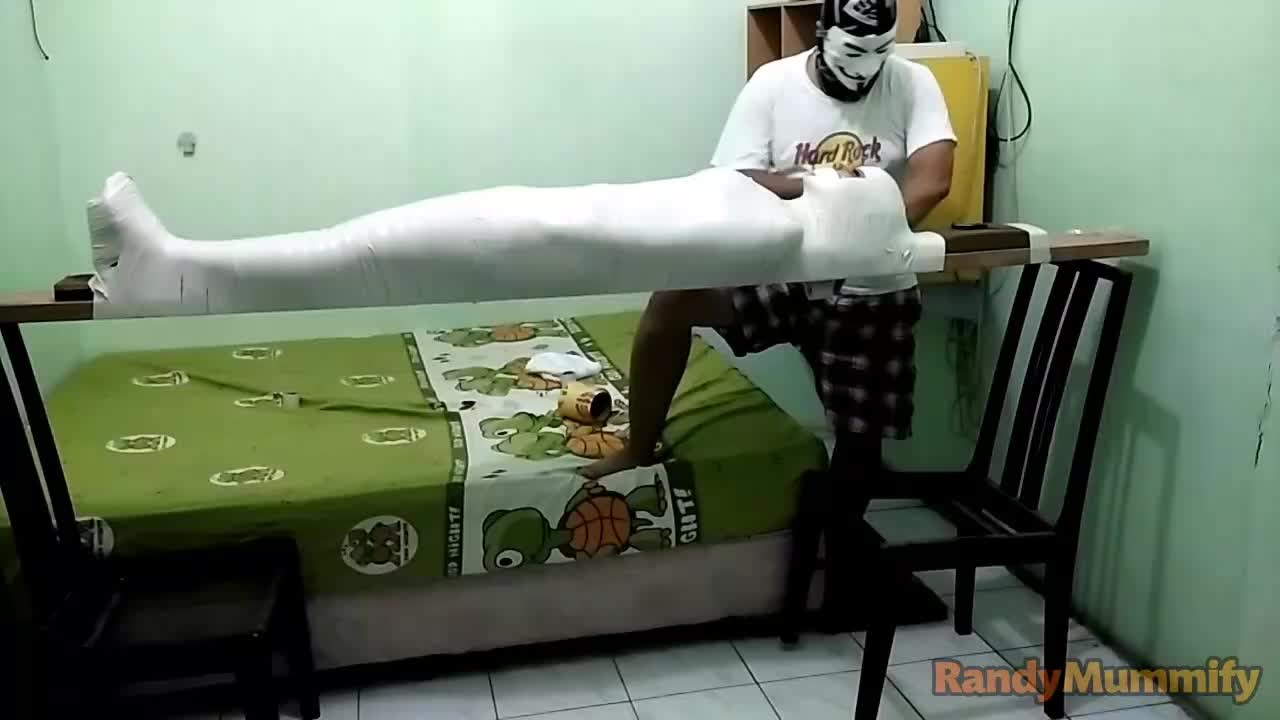 A Beautiful Girl Was Wrapped Tightly On A Wooden Pole