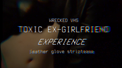 Vhs Nostalgia Tease With Leather Gloves