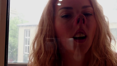 Cleaning Window And Nose Fetish
