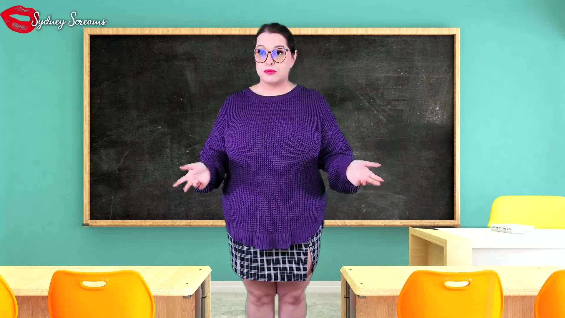 Magically Stripping And Controlling Teacher- You Use A Sneaky Magic Remote Controller To Remove Professor Sydney Screams' Clothes Then Make Her Play With Her Pussy Until Orgasm