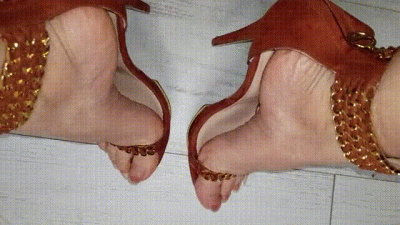 Brown Heels Tease