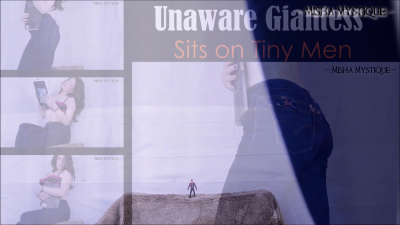 Unaware Giantess Sits On Tiny Men