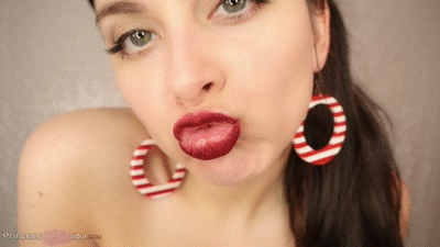 Puckered Red Matte Lipstick Lips 1080P Ellie Idol