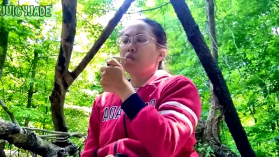 Fit Petite Asian Smoking Spitting And Coughing In The Woods While Sick Volume 22 Non Nude