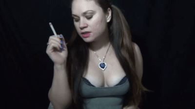 Pigtails Pink Lips Smoking