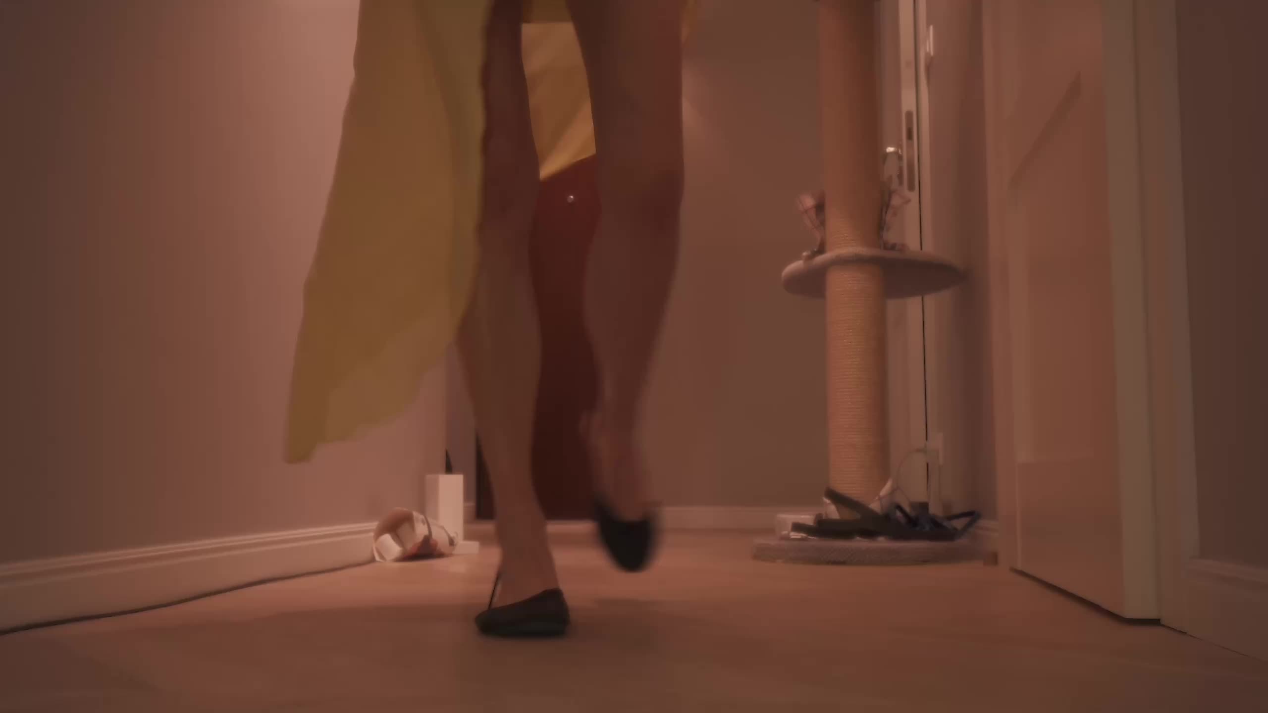 Goddess Amber Is In The House- Black And Leather Half Ballet Shoes- Full
