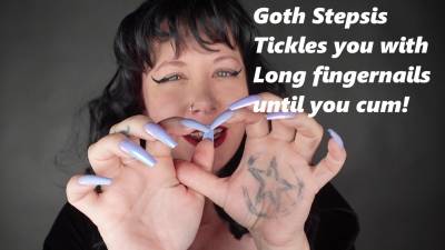 Goth Stepsis Tickles You With Long Sharp Blue Fingernails Until You Cum! Light Teasing