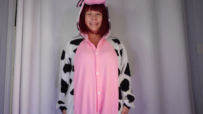 Cow Costume Transforms Deanna Into A Horny Hucow That Needs Your Milk And To Be Bred By You