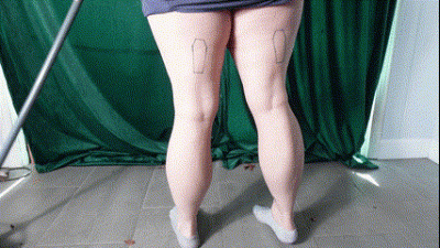 Muscular Calves In Grey Ankle Socks While Sweeping