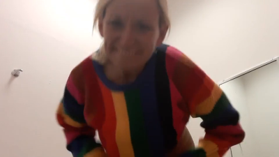 Sneaking Glass Dildo In Fitting Room