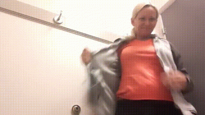 Trying On Super Tight Shirts With No Bra In Store Fitting Room