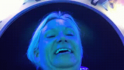 Tanning Bed Glass Dildo Masturbation