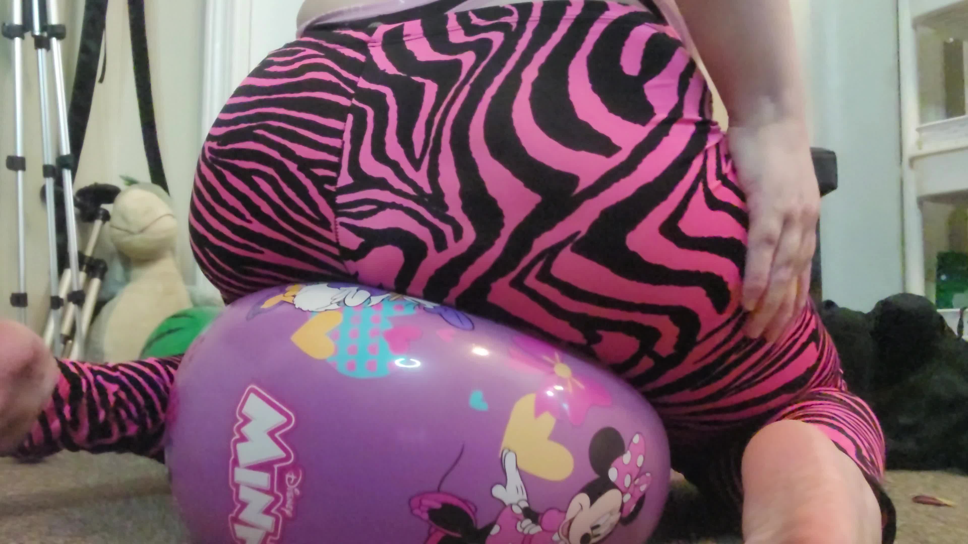 Pink Zebra Leggings On Mm Rubber Ball