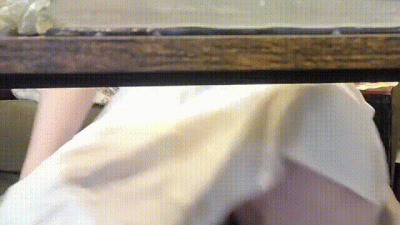 White Dress Desk Upskirt