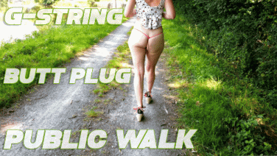 Public Walk In G\-String & Buttplug