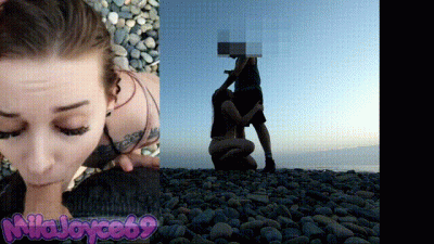 Risky Beach Sex And Blowjob