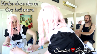 Swedish Lovebirds - Bimbo Slave Cleans Our Bathroom - iWantClips    