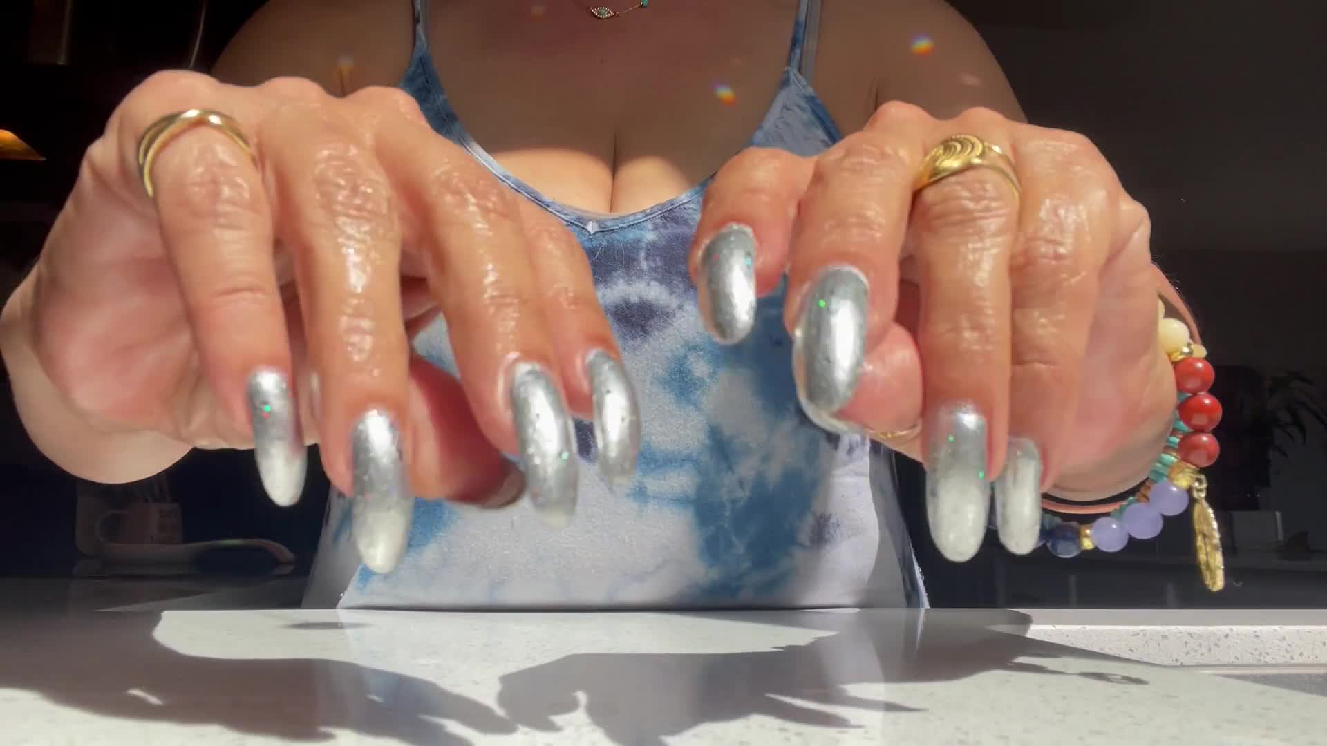 Sun-Kissed Silver Nails Snapped POV
