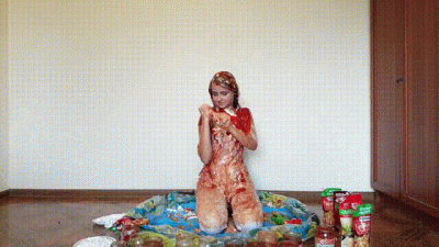 The Girl In White Clothes Is Very Messy