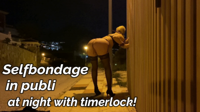Selfbondage In Public 6: Timer At Night