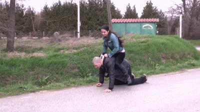 Outdoors Slave Training At The Bus Station Riding My Ponyboy Remastered