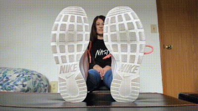 Shoe And Sock Removal #13 (Peach Nike Athletic Shoes + Cupcake Socks) + Toe Spreading, Wiggling, & Waving Sole POV