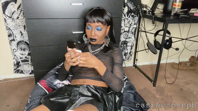 GOTH GIRL IGNORES you while watching porn and MATURBATING