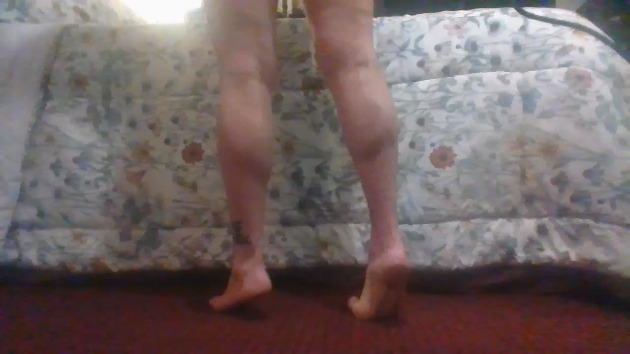 Calve Muscles Flex Lightly Oiled