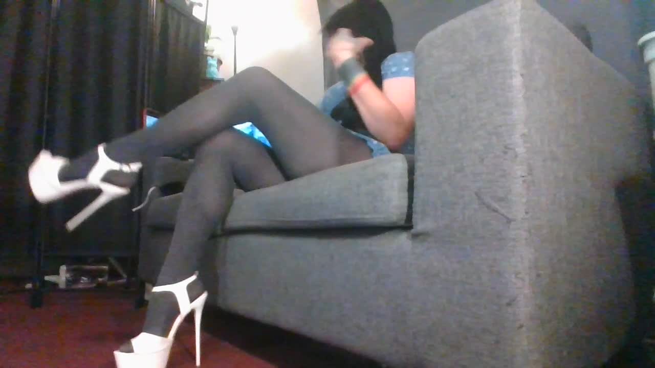 Sexy White Stilettos Gray Pantyhose Ignore