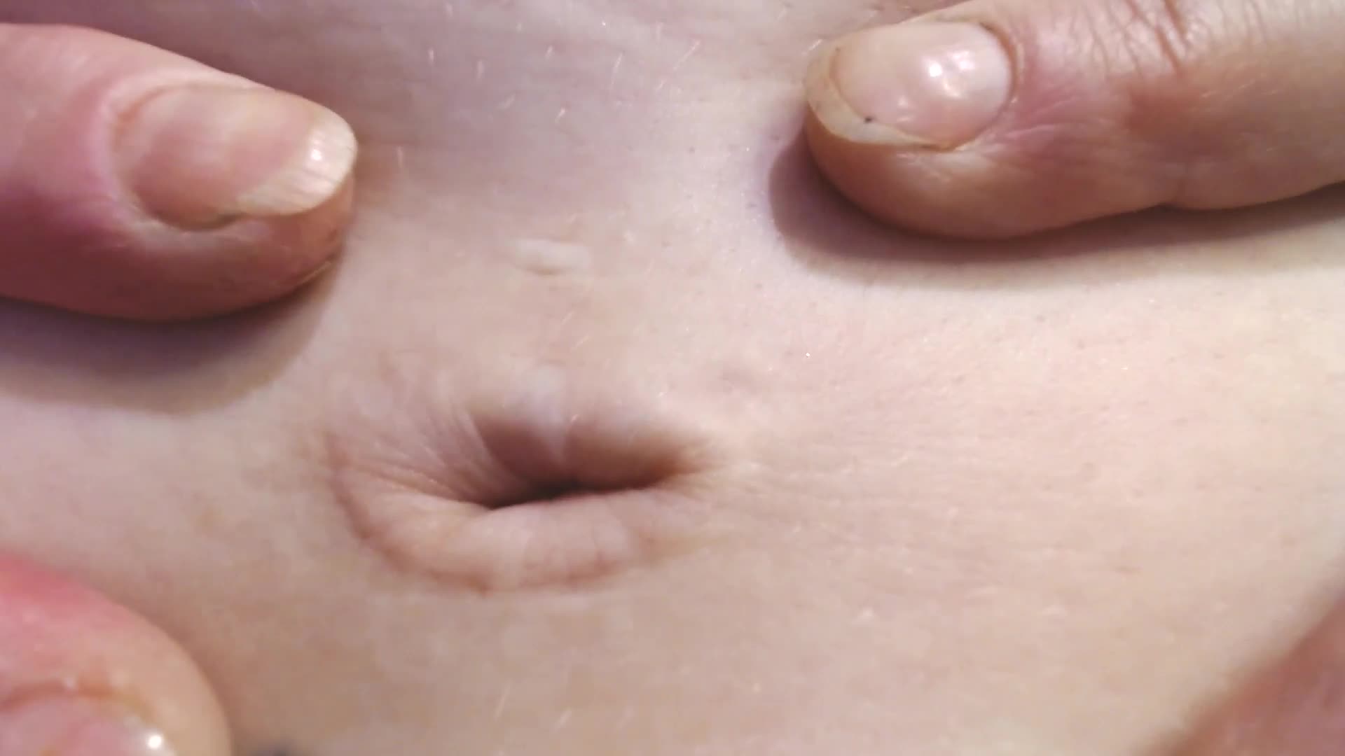 Deep Belly Button Push Inside Out Stretching Poking