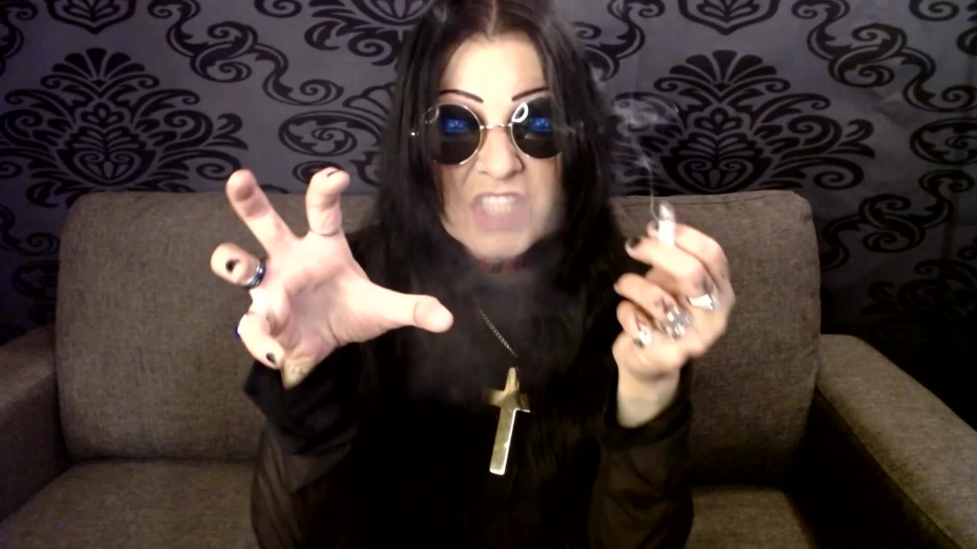 Halloween Ozzy Cosplay MILF Smoking