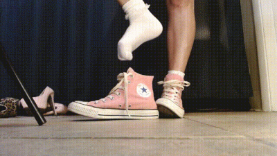 White Ruffled Socks Pink Converse Sneakers Tease